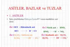 Asitler Bazlar ve Tuzlar