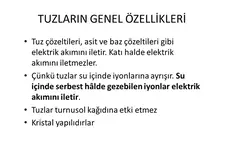 Tuzların Özellikleri Nelerdir?